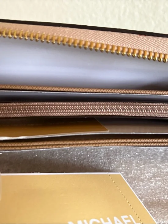 Michael Kors Pale Blush Zip-Around Wallet with Gold Hardware - Picture 6 of 7